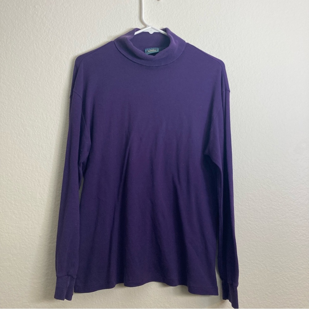 Vintage Woolrich Turtleneck Shirt - Purple - Size Medium